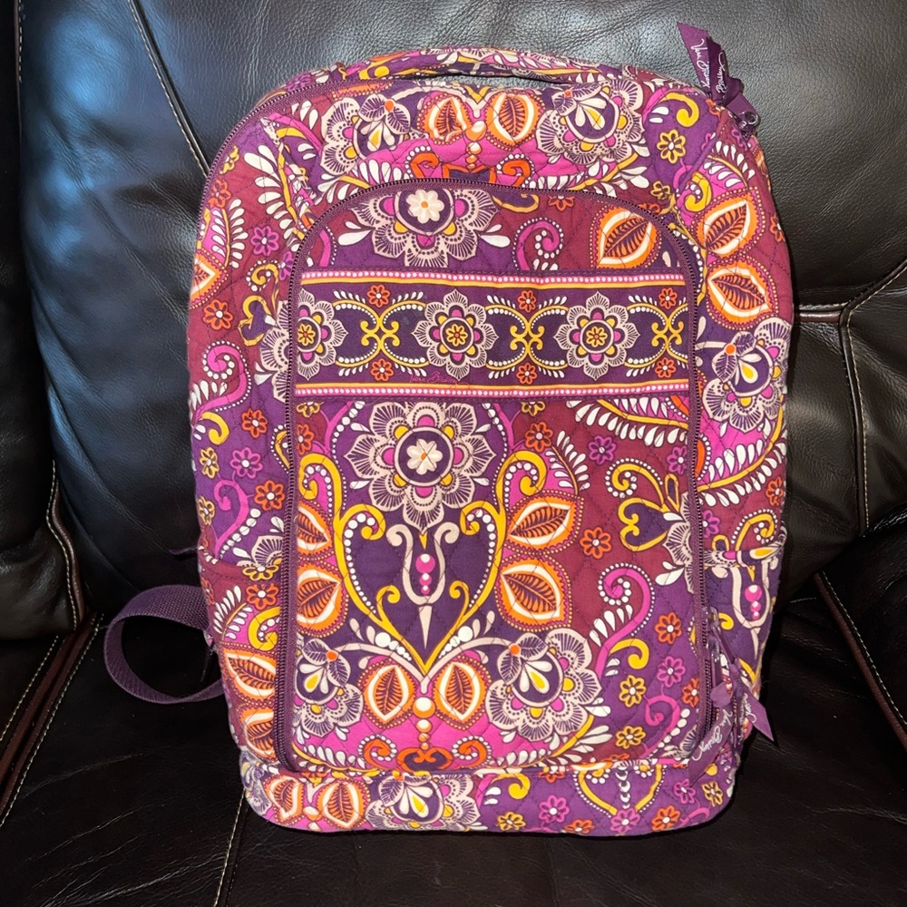 Vera Bradley Purple and Yellow Floral Backpack
